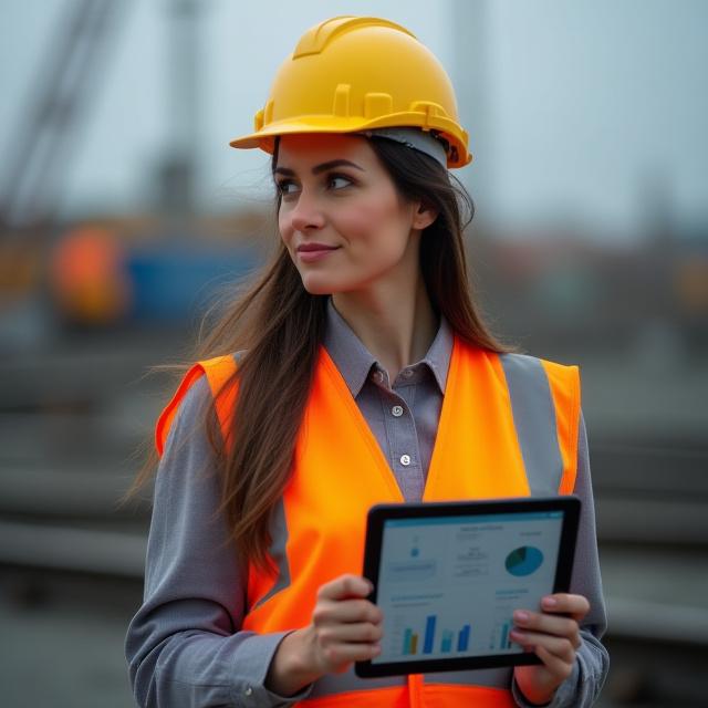 Logistics coordinator managing energy project on site